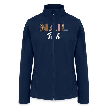 Nail Tech Leopard Pattern - Women’s Soft Shell Jacket - navy - Front