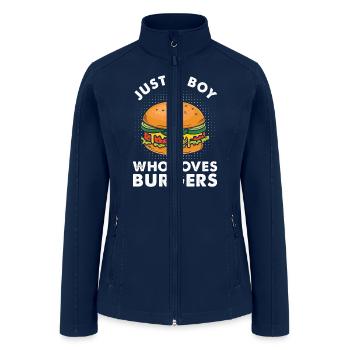 Burger Cheeseburger Just A Boy Who Loves Burgers - Women’s Soft Shell Jacket - navy - Front