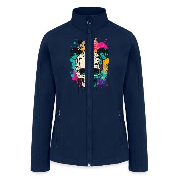 Skull with Mouse Ears Skeleton Lover Gift - Women’s Soft Shell Jacket - navy - Front