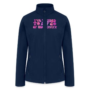 Motivational Affirmation Groovy Tie Dye Retro Hipp - Women’s Soft Shell Jacket - navy - Front