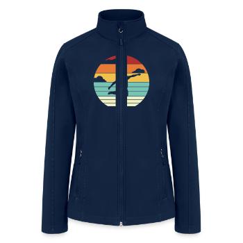 Retro Futbol Fußball Goal Keeper Trainer Soccer - Women’s Soft Shell Jacket - navy - Front