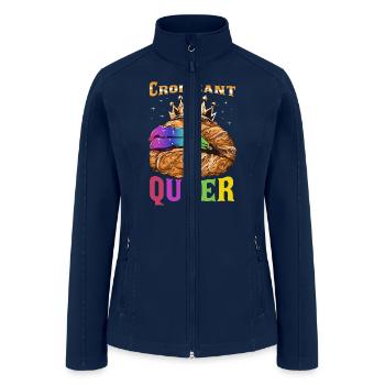 Croissant Queer French Pastry Funny LGBTQ - Women’s Soft Shell Jacket - navy - Front