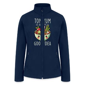Tom Yum Soup Lover's Delight - Unique Thai Cuisine - Women’s Soft Shell Jacket - navy - Front