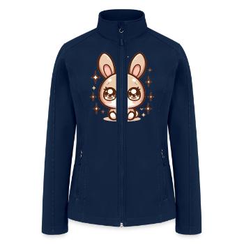 Rabbit Bubble Tea Kawaii - Women’s Soft Shell Jacket - navy - Front