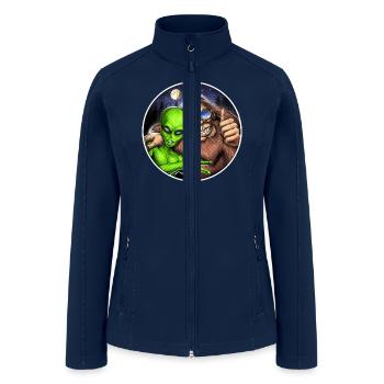 Bigfoot and Alien - Women’s Soft Shell Jacket - navy - Front