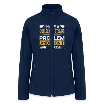 Collecting stamps is my hobby - Women’s Soft Shell Jacket - navy - Front