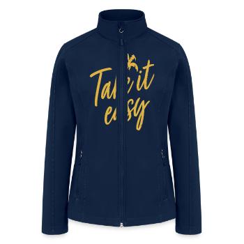 Take it easy. - Women’s Soft Shell Jacket - navy - Front