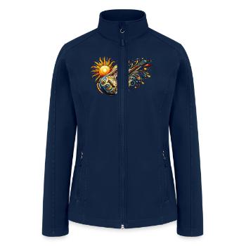 Retro Style Guitar for Guitarists - Women’s Soft Shell Jacket - navy - Front