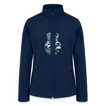 Retro Style Guitar for Guitarists - Women’s Soft Shell Jacket - navy - Front