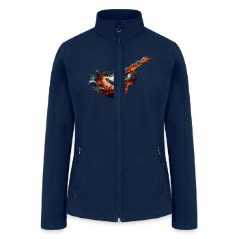Retro Style Guitar for Guitarists - Women’s Soft Shell Jacket - navy - Front
