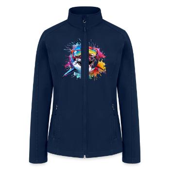 Funny Shark with Sunglasses Art Shark - Women’s Soft Shell Jacket - navy - Front