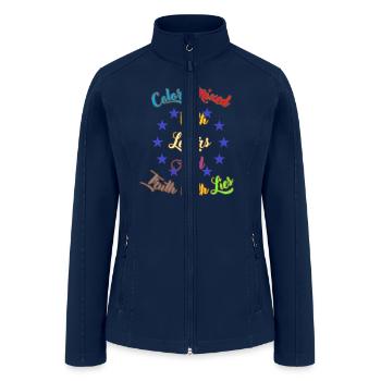 Colors mixed With Letters - Women’s Soft Shell Jacket - navy - Front