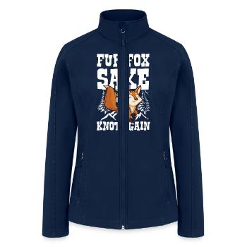 Fur Fox Sake Knot Again for a Fox fan - Women’s Soft Shell Jacket - navy - Front