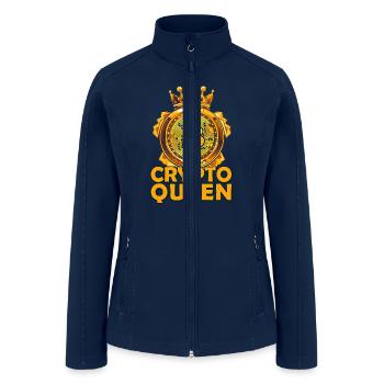 Crypto Queen Cryptocurrency Trader Blockchain Bitc - Women’s Soft Shell Jacket - navy - Front
