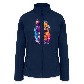 Colorful Hipster Guinea Pig for a Guinea Pig - Women’s Soft Shell Jacket - navy - Front