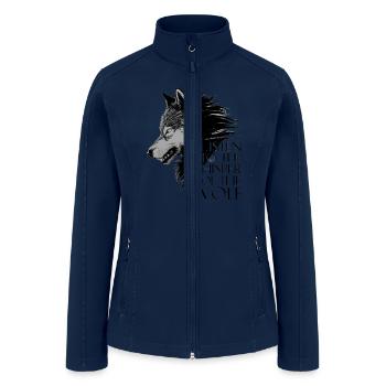 wolf Motivation quote - Women’s Soft Shell Jacket - navy - Front