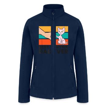 Best Sphynx Dad Ever Hairless Cat Love Sphynx Cats - Women’s Soft Shell Jacket - navy - Front