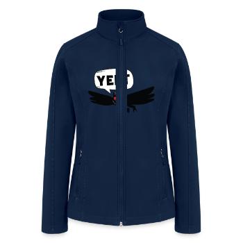 Mothman Says 'Yeet' Funny Cute Cryptid - Women’s Soft Shell Jacket - navy - Front