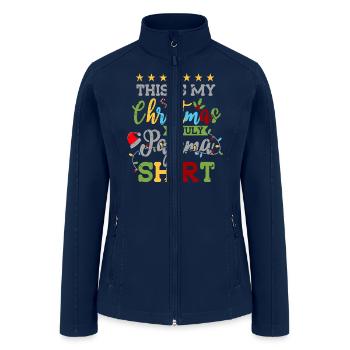 This is Christmas In July Pajama Shirt Funny - Women’s Soft Shell Jacket - navy - Front