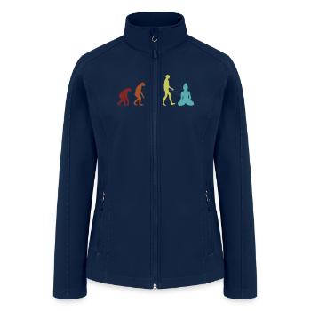 Buddhism Evolution Buddhist Statue Symbol Priest - Women’s Soft Shell Jacket - navy - Front