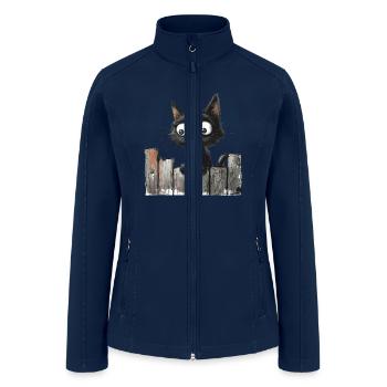Funny Cat - Women’s Soft Shell Jacket - navy - Front