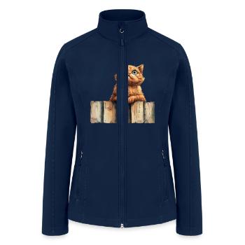 Funny Cat - Women’s Soft Shell Jacket - navy - Front