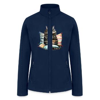Funny Cat - Women’s Soft Shell Jacket - navy - Front