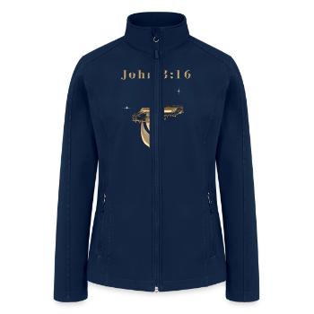 John 3:16 - Women’s Soft Shell Jacket - navy - Front
