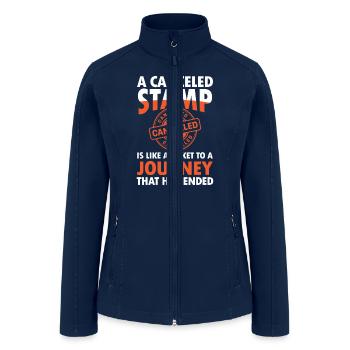Funny Postal Humor Stamp Collection - Women’s Soft Shell Jacket - navy - Front