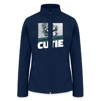 Bamboo Loving Cutie Panda Bear Friend Giant Panda - Women’s Soft Shell Jacket - navy - Front