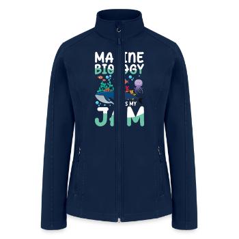 Marine Biology Is My Jam - Women’s Soft Shell Jacket - navy - Front