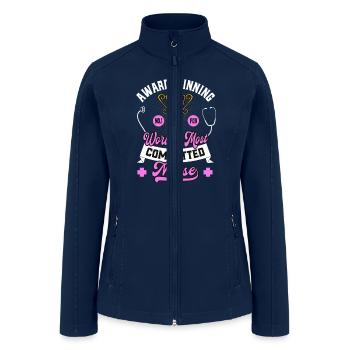 Nurse Funny Award Winning Nursing - Women’s Soft Shell Jacket - navy - Front