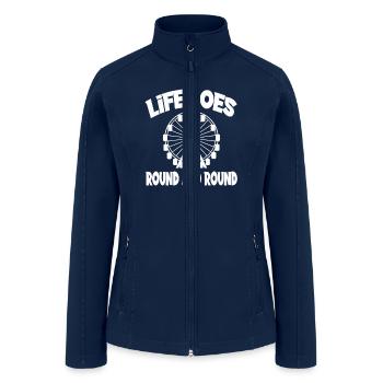 Life Goes Round and Round, Riesenrad Ferris Wheel - Women’s Soft Shell Jacket - navy - Front