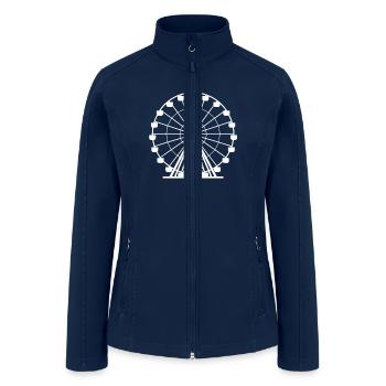 Elegant Ferris Wheel in Minimalist Design - Women’s Soft Shell Jacket - navy - Front