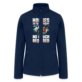 Horses Are The Best Therapy No Couch Required - Women’s Soft Shell Jacket - navy - Front