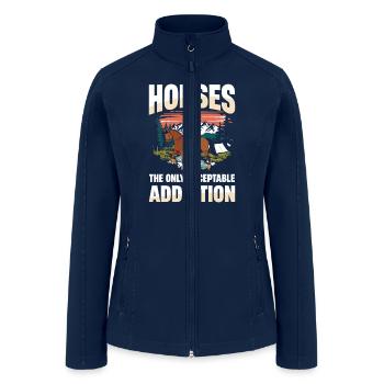 Horses The Only Acceptable Addiction Equestrian - Women’s Soft Shell Jacket - navy - Front