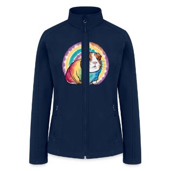 Guinea Pig Rainbow for a Guinea Pig Mom & Guinea - Women’s Soft Shell Jacket - navy - Front