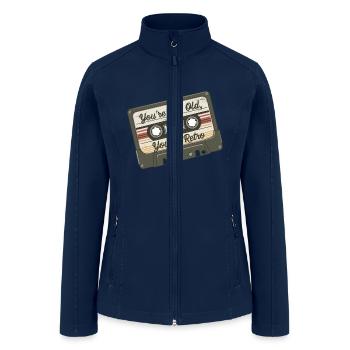 You're Not Old You're Retro Classic Cassette Tape - Women’s Soft Shell Jacket - navy - Front