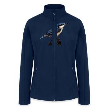 Nuthatch illustration - Women’s Soft Shell Jacket - navy - Front