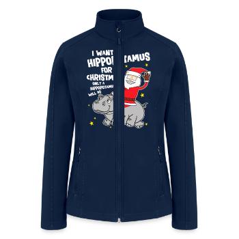 I Want a Hippopotamus For Christmas - Women’s Soft Shell Jacket - navy - Front