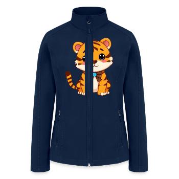 Cute Chibi Tiger - Women’s Soft Shell Jacket - navy - Front