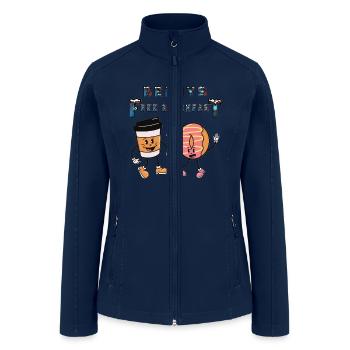 dennys shirt free breakfast , design by roka000 - Women’s Soft Shell Jacket - navy - Front