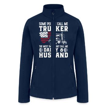 Trucker Daddy Husband - Women’s Soft Shell Jacket - navy - Front