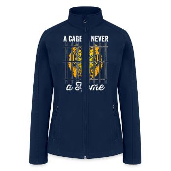 A Cage Is Never A Home Anti Protesting Animal - Women’s Soft Shell Jacket - navy - Front