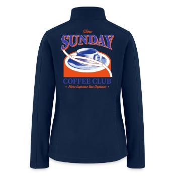 Slow Sunday Coffee Club - Women’s Soft Shell Jacket - navy - Back