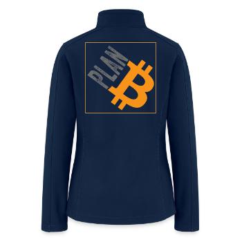 Plan B Bitcoin - Cryptocurrency Art Design - Women’s Soft Shell Jacket - navy - Back