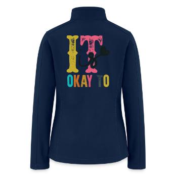 Whimsical Love Heart Typography Design - Women’s Soft Shell Jacket - navy - Back
