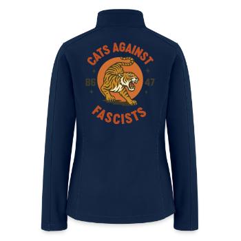 Cats Against Fascists - Women’s Soft Shell Jacket - navy - Back