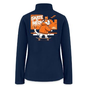 Skate or Meow Graffiti Cat  - Women’s Soft Shell Jacket - navy - Back