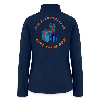 PRECIOUS GIFT FROM GOD - Women’s Soft Shell Jacket - navy - Back